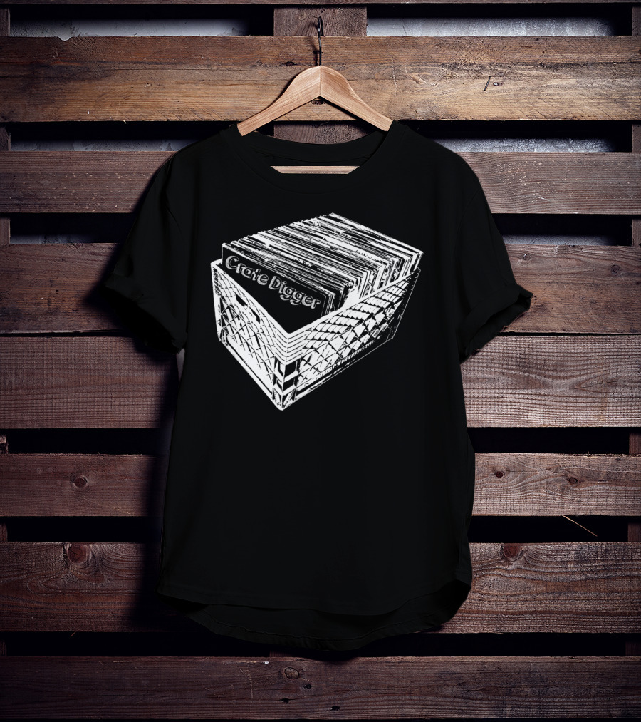 Crate Digger Vinyl Records Collection DJ Enthusiast T-Shirt
