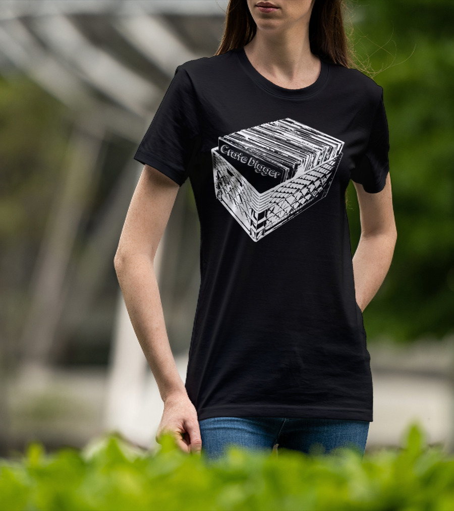 Crate Digger Vinyl Records Collection DJ Enthusiast T-Shirt