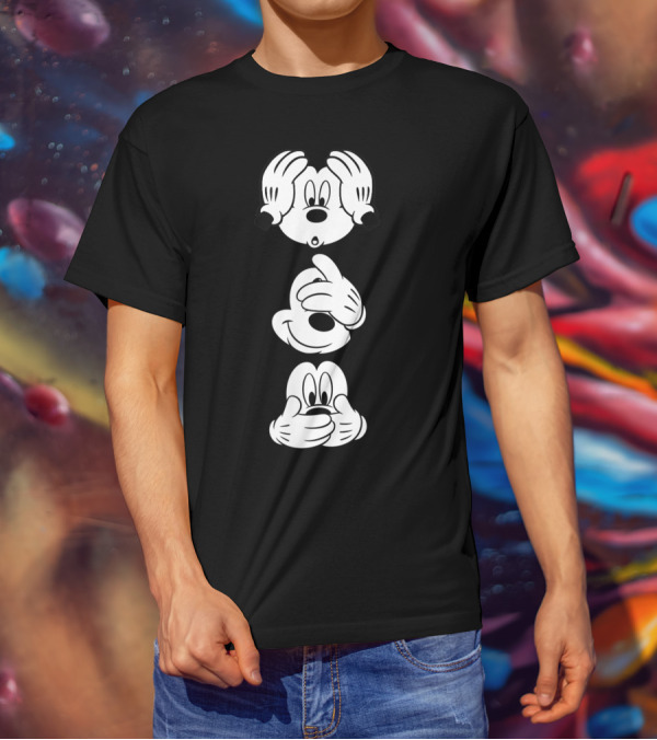 Disney Mickey Mouse Hear No Evil See No Evil Speak No Evil T-Shirt