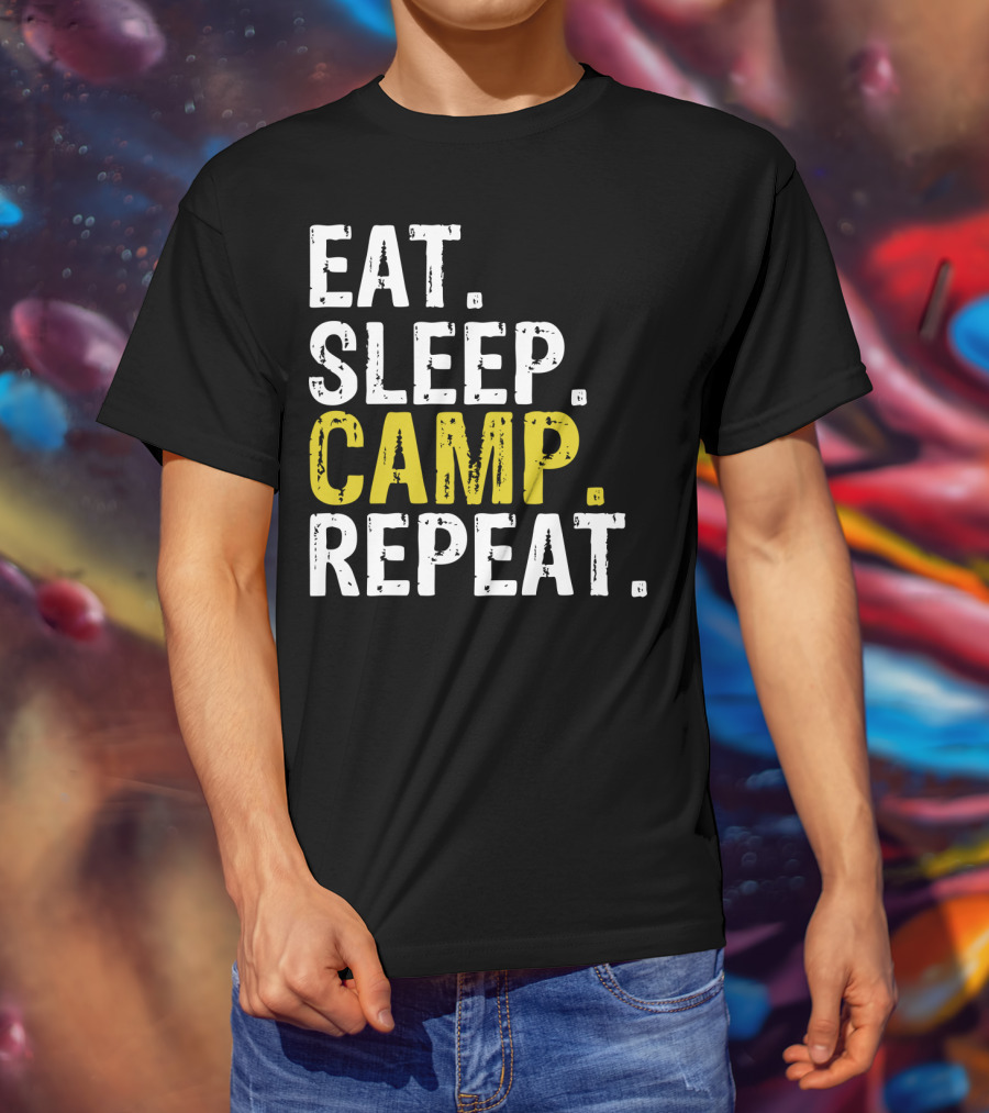 Eat Sleep Camp Repeat Camping T-Shirt
