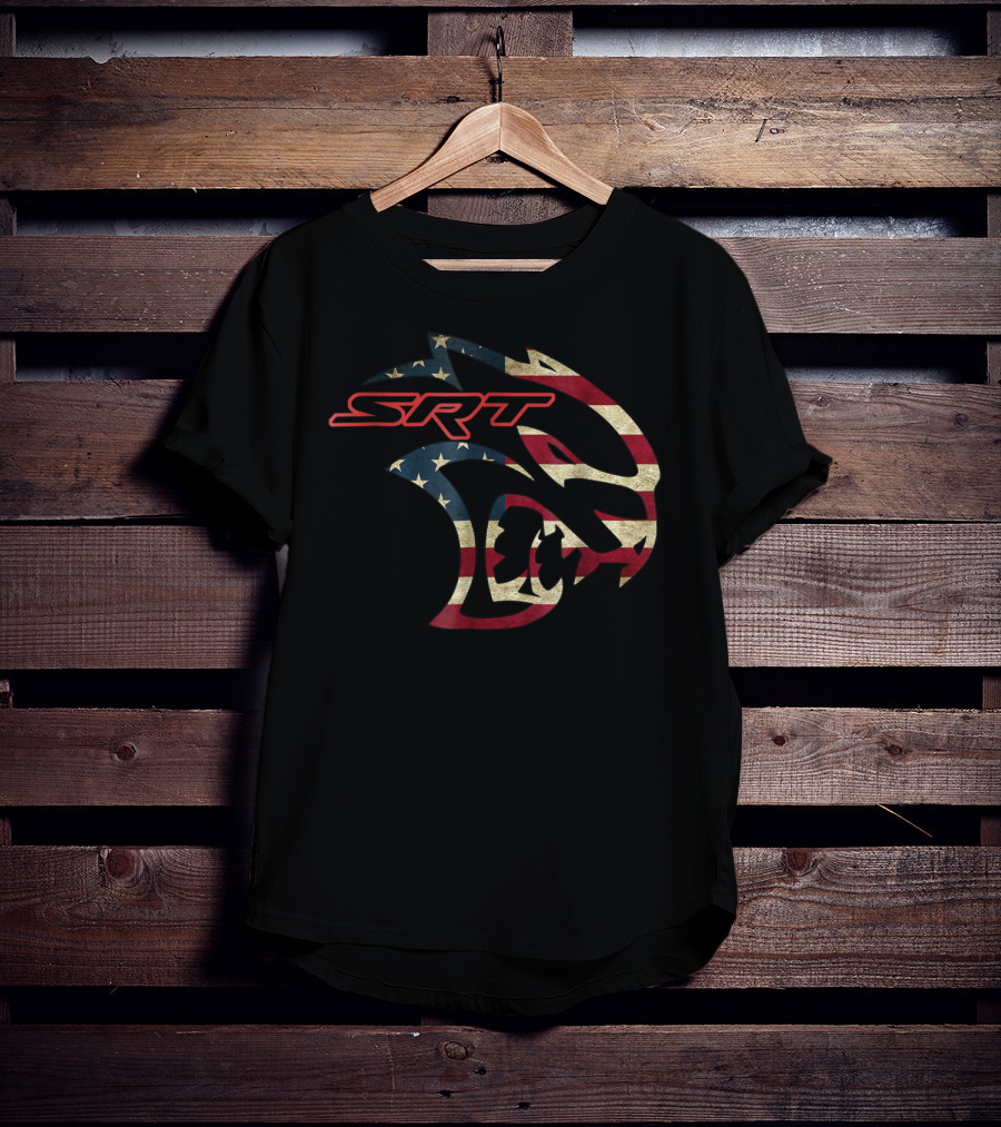 SRT Hellcat Dodge Vintage American Flag T-Shirt