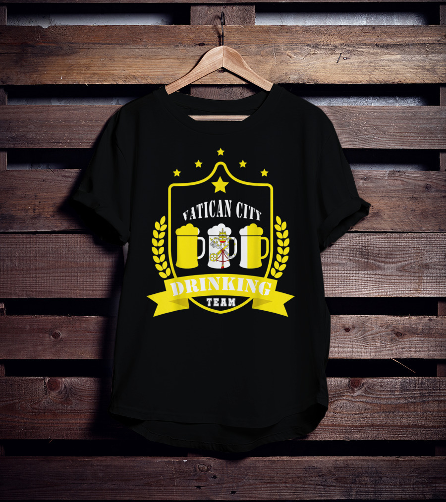 Vatican City Drinking Team Beer Crest Casual Teamwear T-Shirt