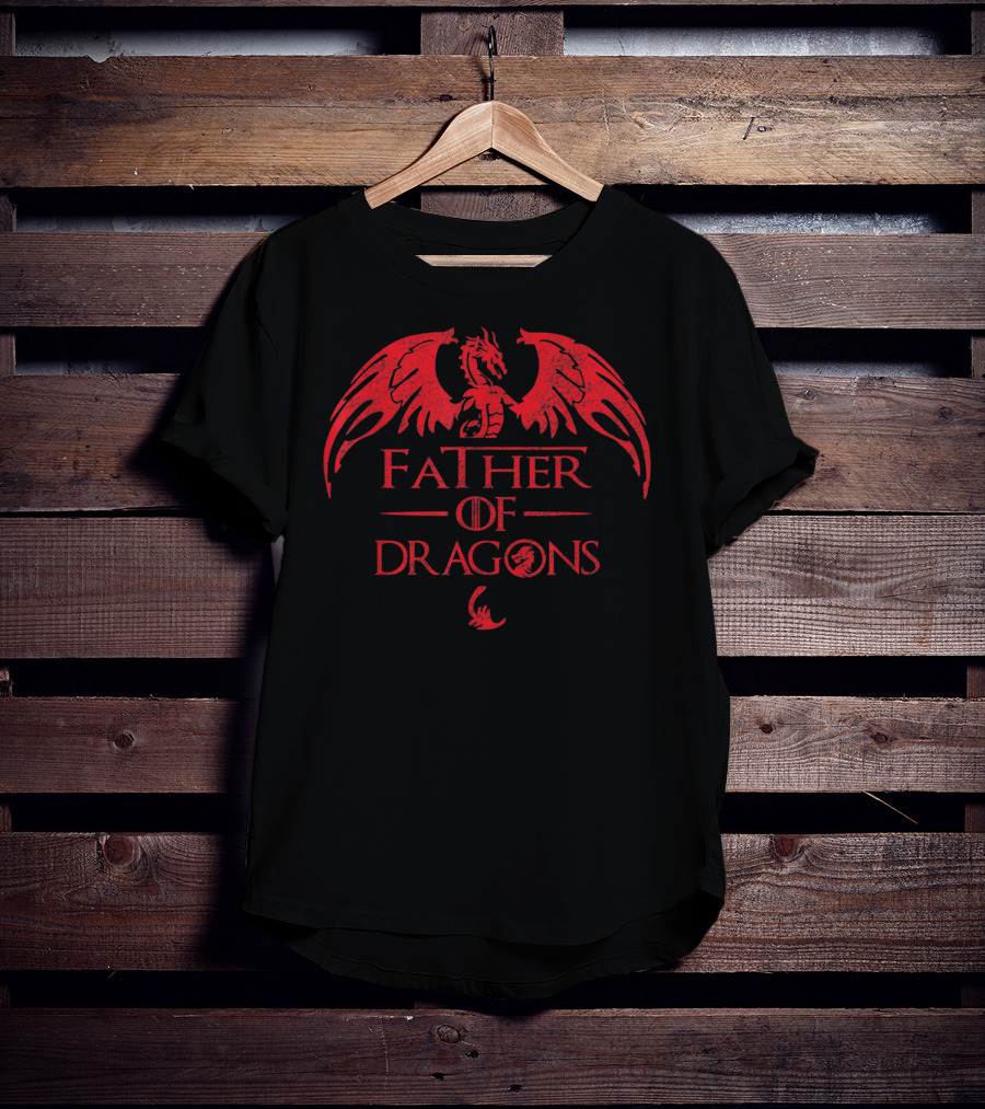 Father Of Dragons Best Fantasy Red Dragon T-Shirt
