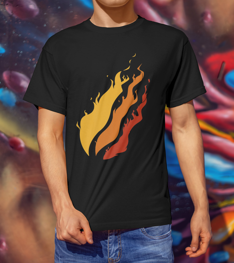 Fire Nation Boys Gaming Playz Streamer Gamer Fiery Flame Elements T-Shirt