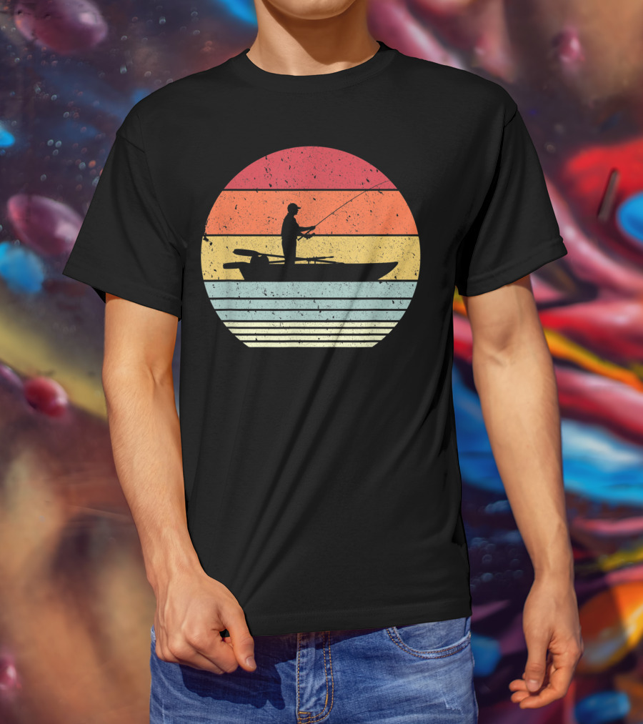 Sunset Fishing Style For Fisherman T-Shirt