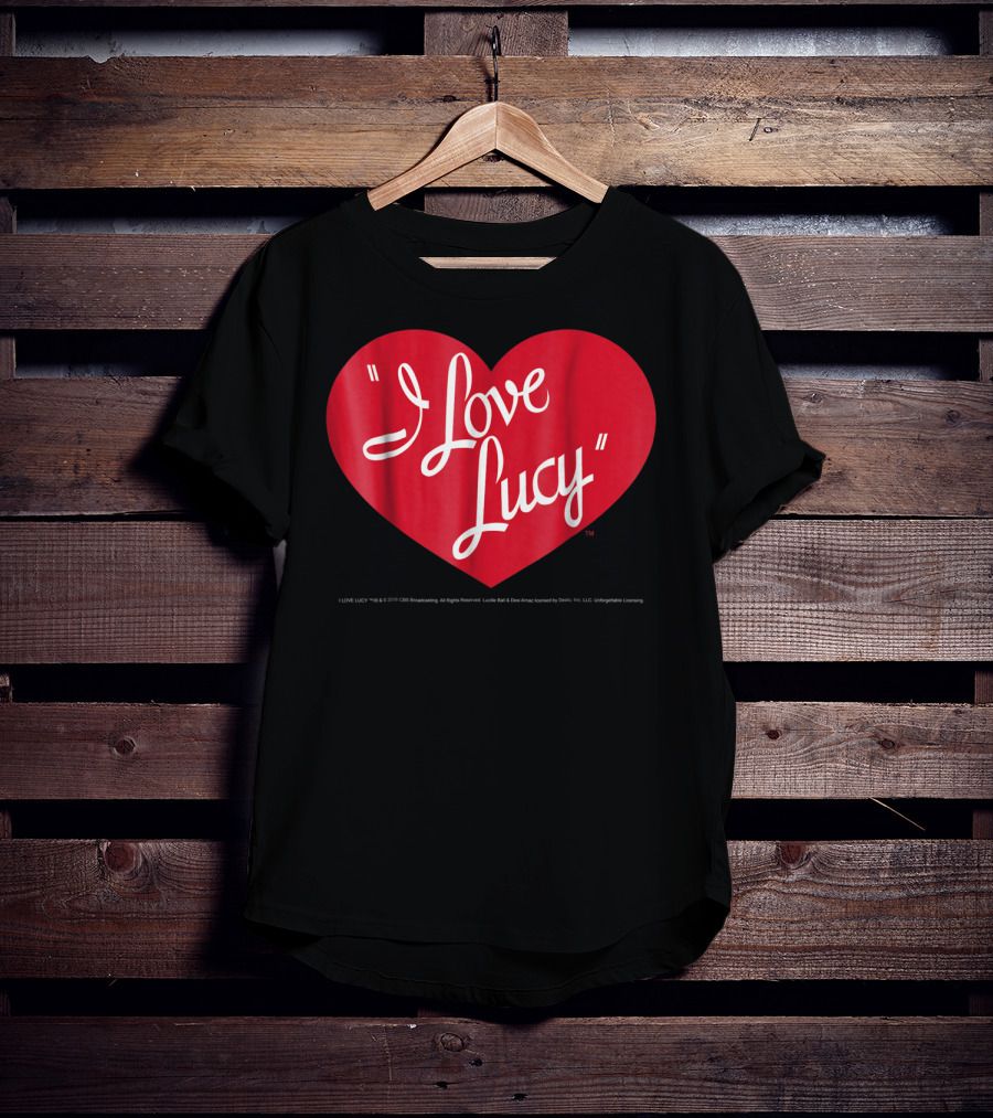 I Love Lucy Heart Script Text T-Shirt
