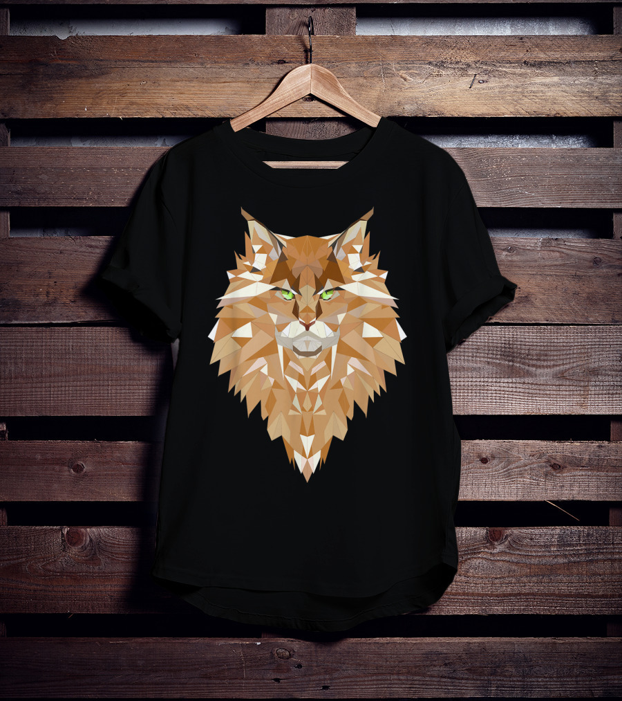 Maine Coon Cat Geometric T-Shirt