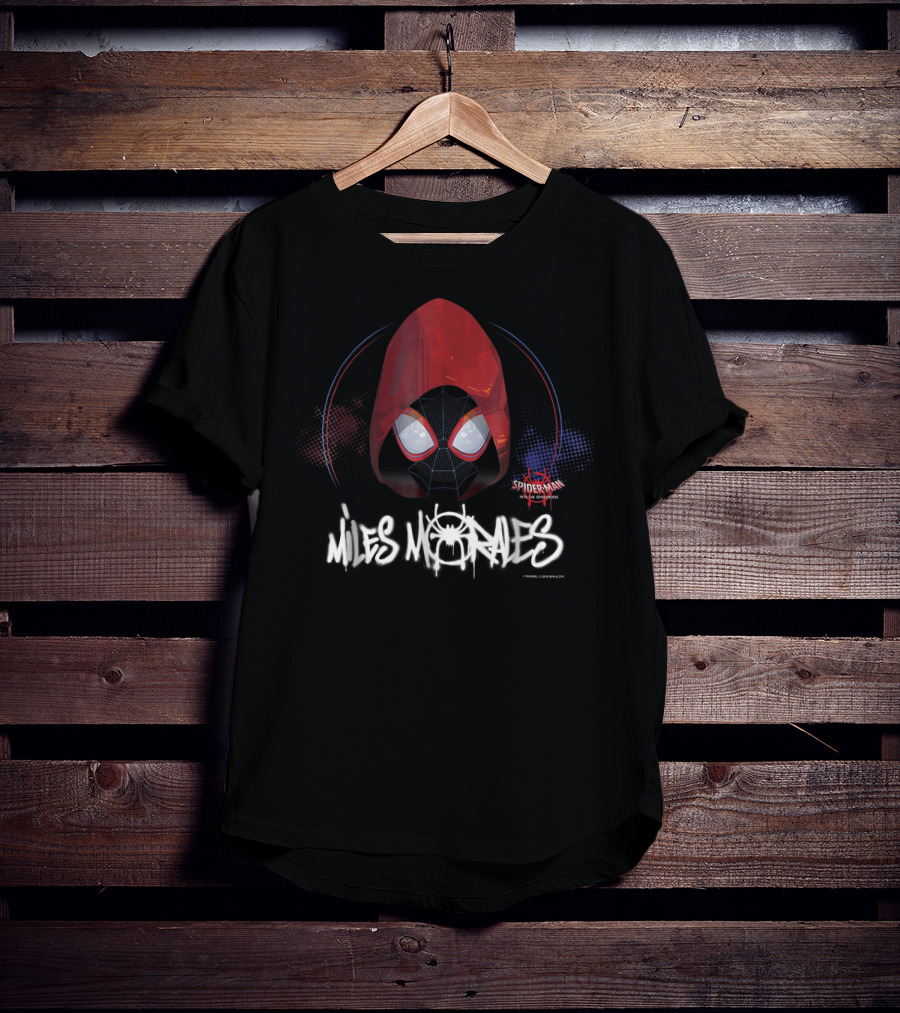 Marvel Spider Man Spiderverse Miles Morales Red Hood T-Shirt