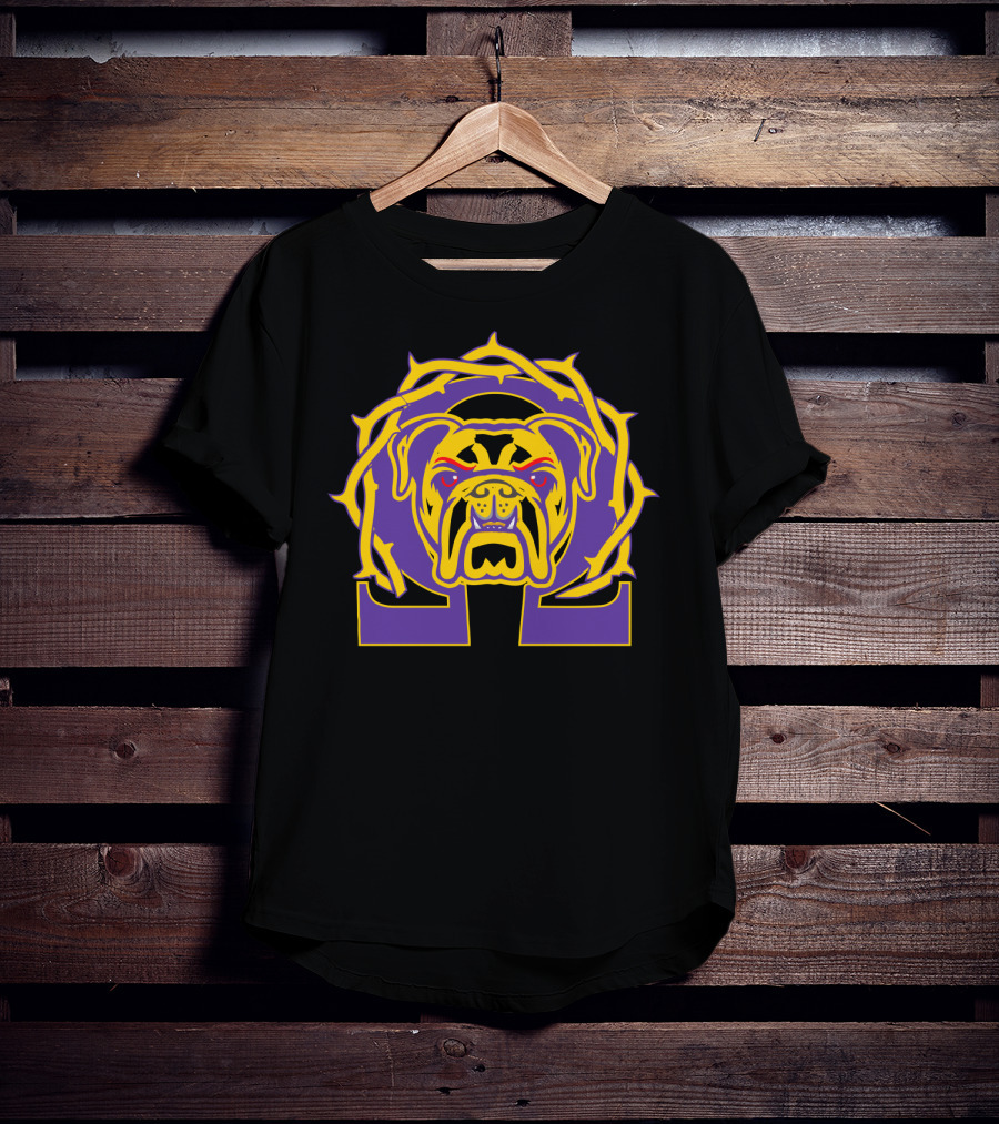 Omega Que Dawg Psi Phi Purple Gold Bulldog T-Shirt