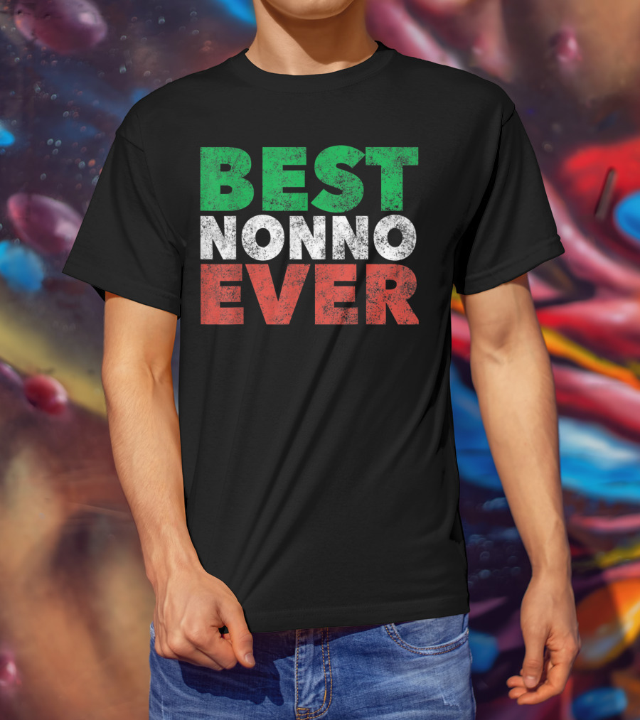 Best Nonno Ever Italian Grandfather Flag Colors T-Shirt