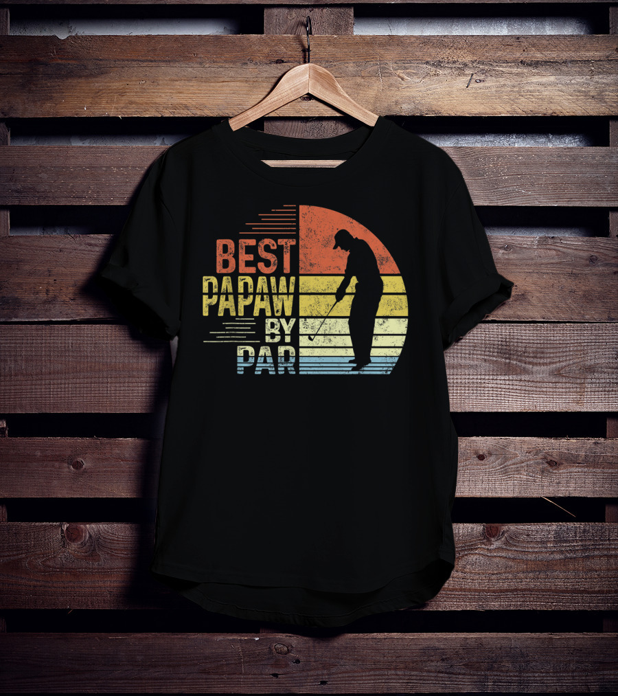 Best Papaw By Par Father's Day Golf Silhouette Vintage T-Shirt