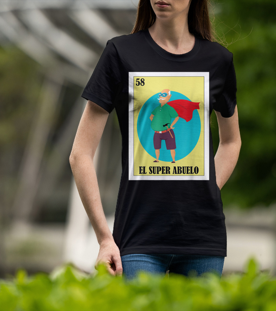 58 Mens Loteria El Super Abuelo Reg Hero Grandpa T-Shirt