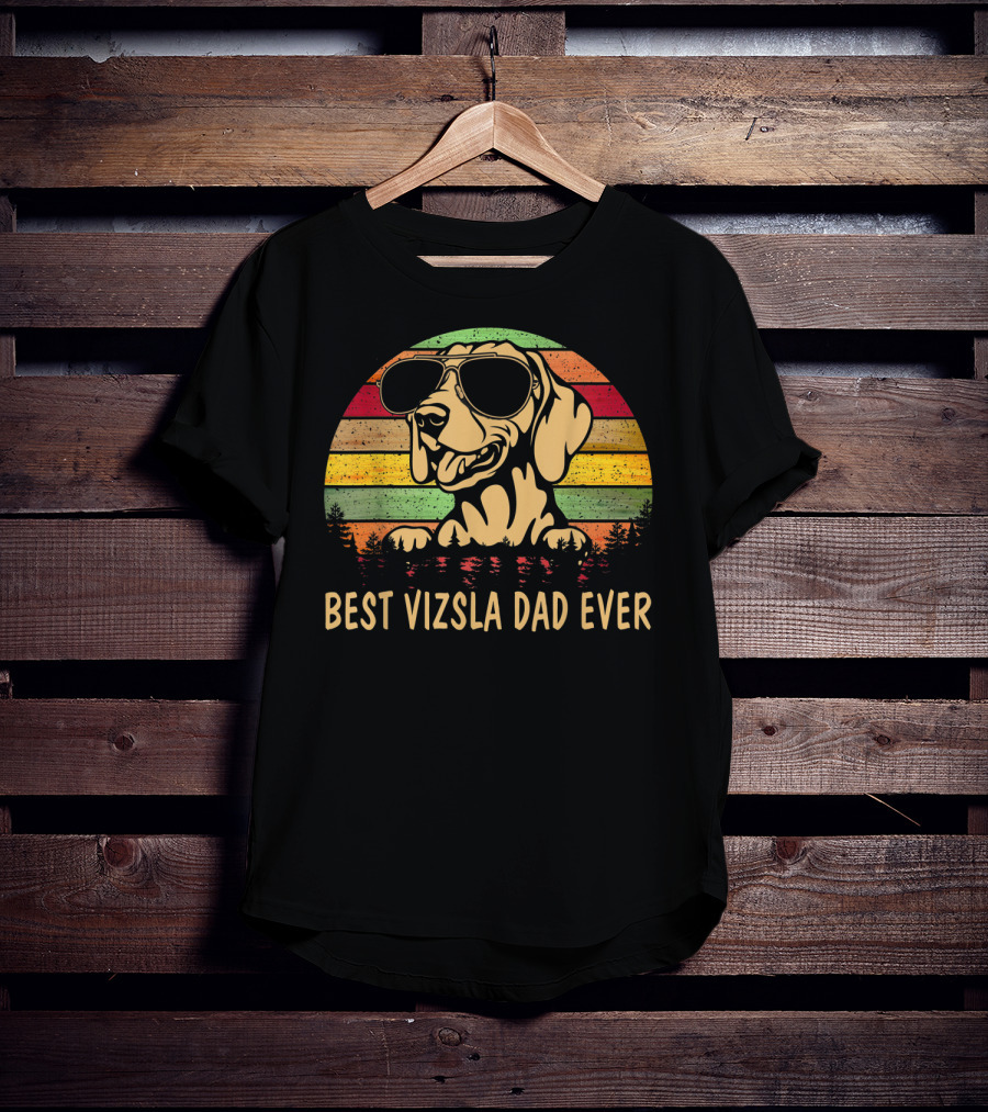 Best Vizsla Dad Ever Men's Father's Day Vizsla Dog T-Shirt