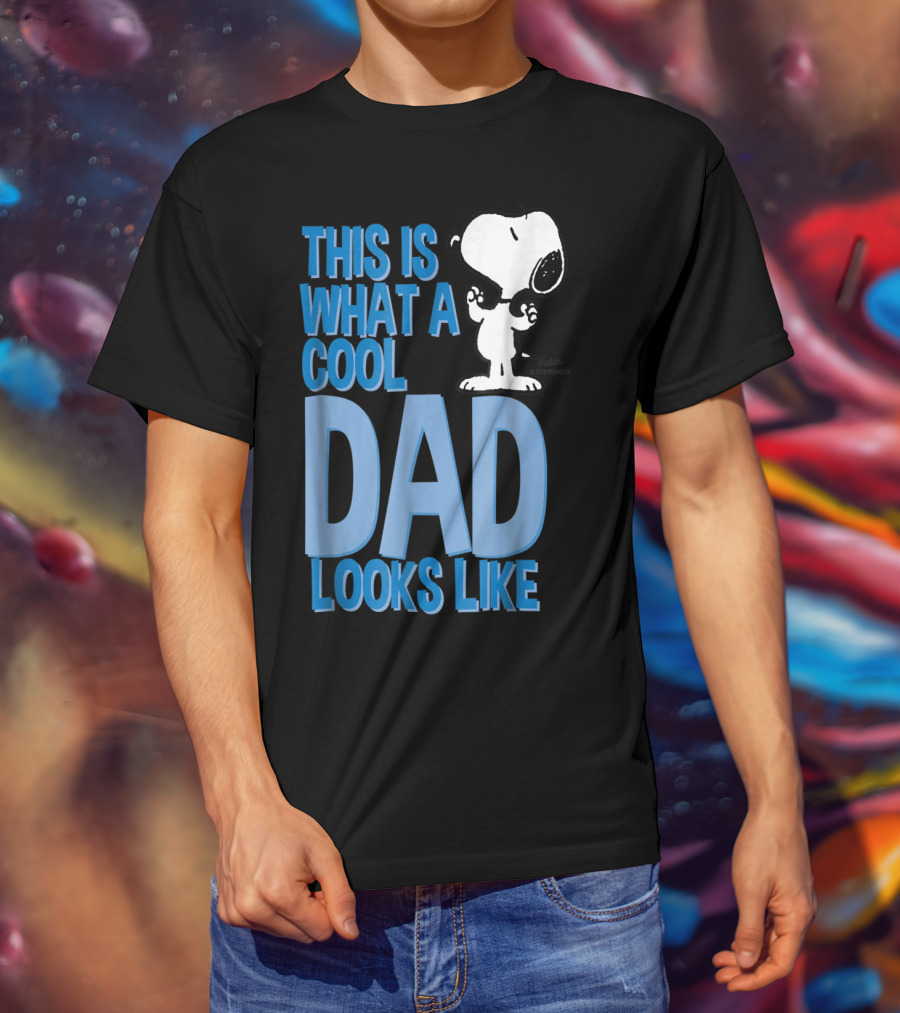 Snoopy This Is What A Cool Dad Looks Like Peanuts Mens T-Shirt