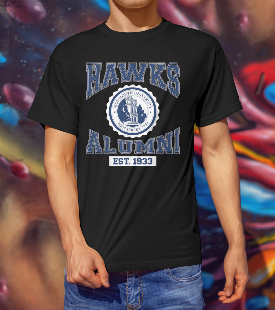 Hawks Alumni Monmouth University New Jersey 1933 Est. 1933 T-Shirt