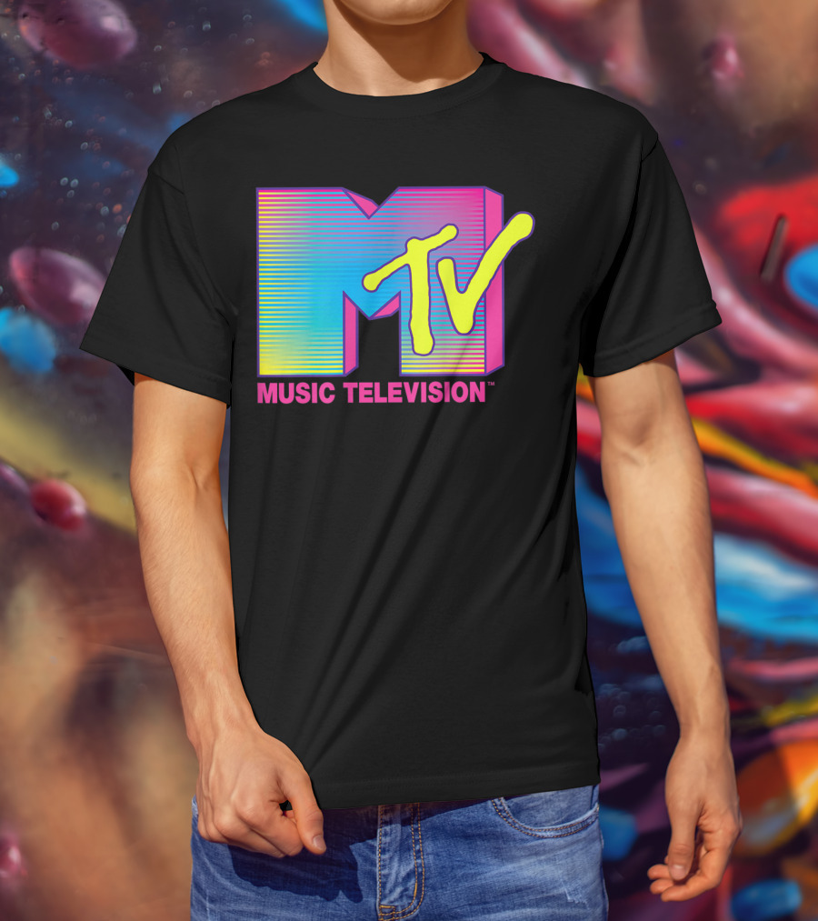 MTV Music Television Fluorescent Colors T-Shirt