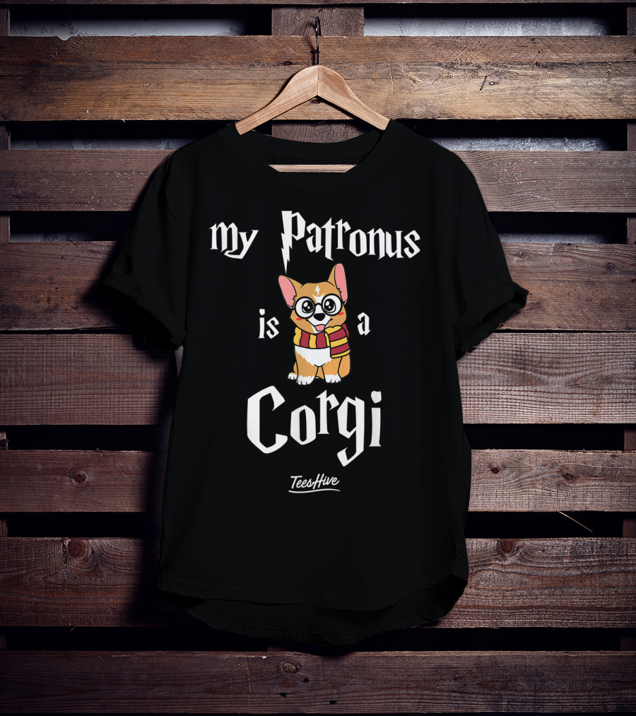 My Patronus Is A Corgi Dog Funny Corgi Love TeesHive T-Shirt