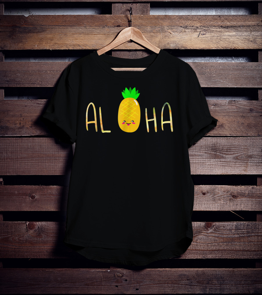 Aloha Pineapple Hawaii Beaches Hawaiian Fruit T-Shirt