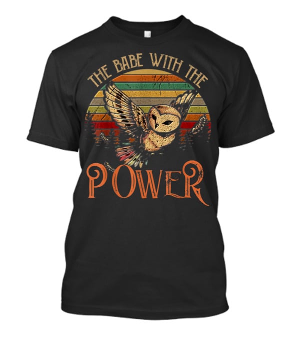 The Babe With The Power Owl Retro Sunset T-Shirt