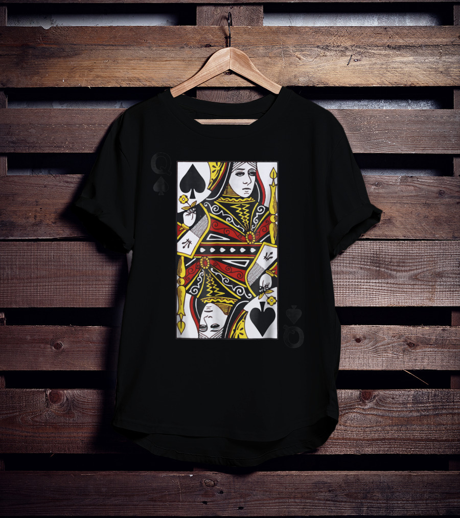 Queen Of Spades Playing Card Poker Blackjack T-Shirt