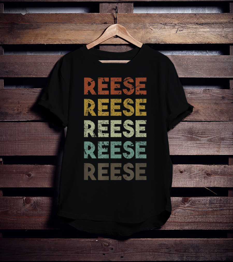Reese Michigan Vintage Retro Colorful Stacked Text T-Shirt