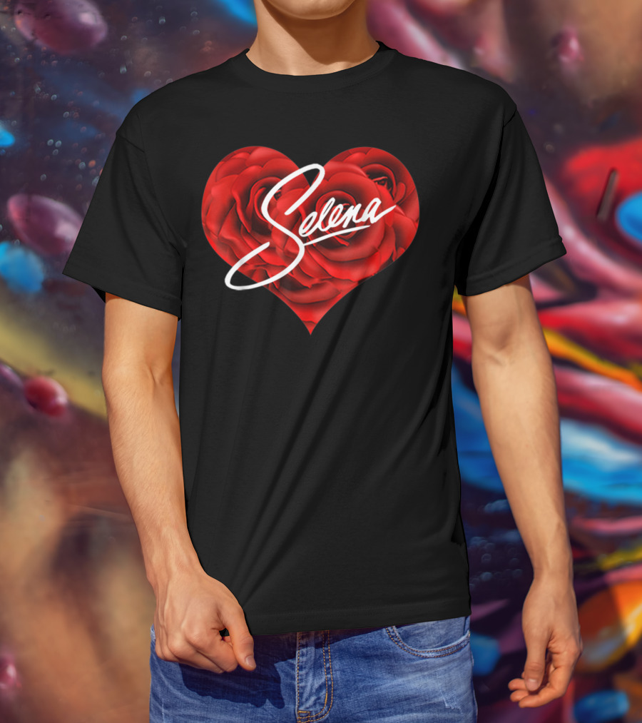 Selena Red Rose Heart T-Shirt