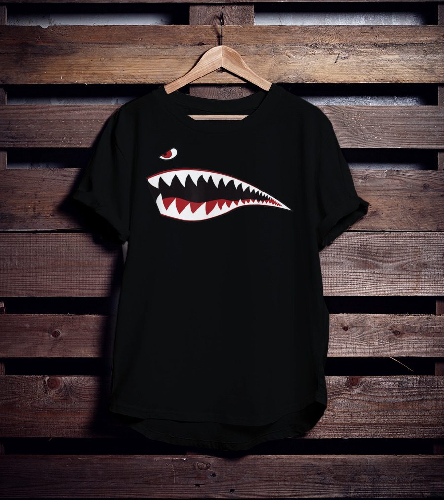 Shark Mouth Nose Art WWII Fighter Plane T-Shirt