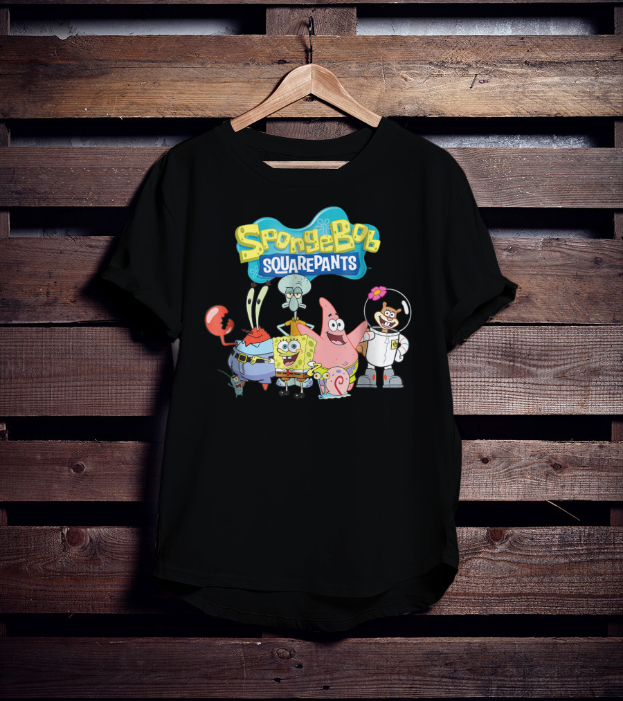 SpongeBob SquarePants Characters Group Featuring Mr. Krabs, Squidward, Patrick, Sandy, And Gary T-Shirt