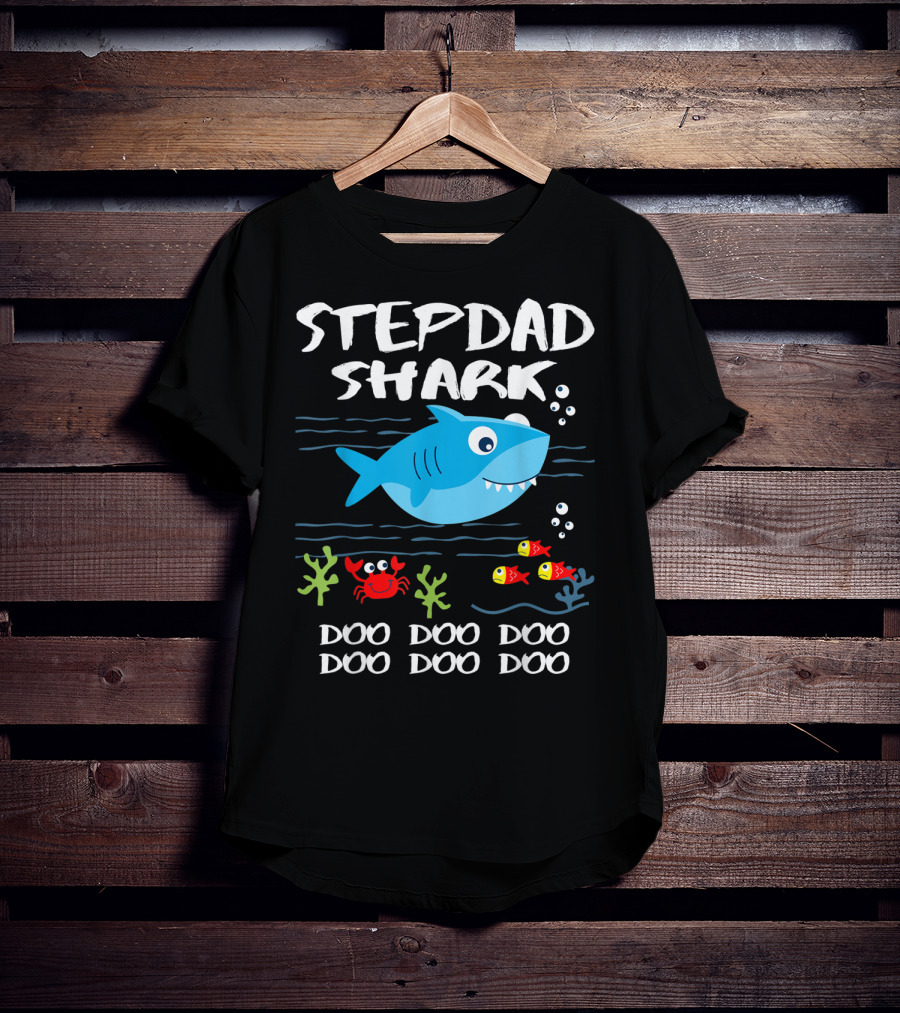 Stepdad Shark Doo Doo Doo Baby Shark Inspired T-Shirt