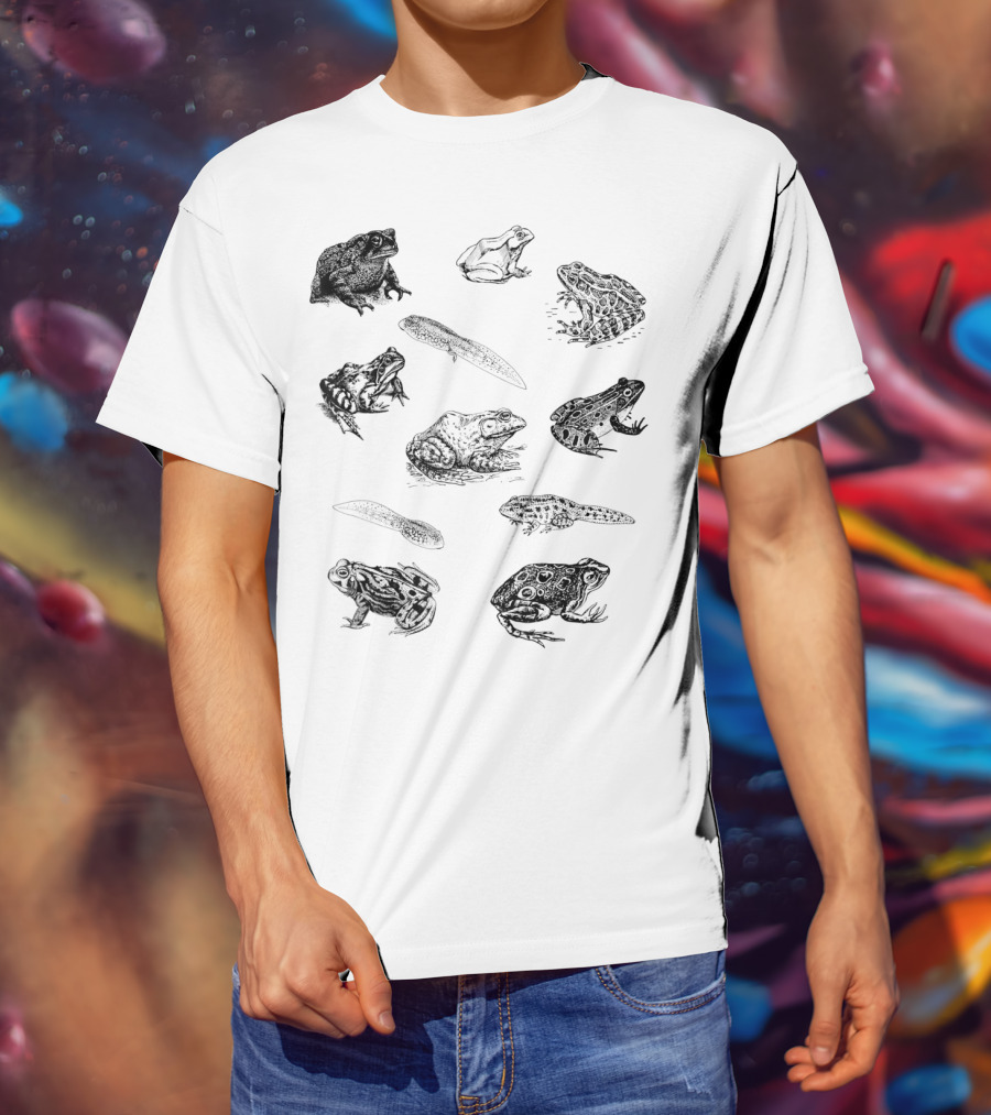 Tadpole Frog Toad Collage For Frog Lovers T-Shirt