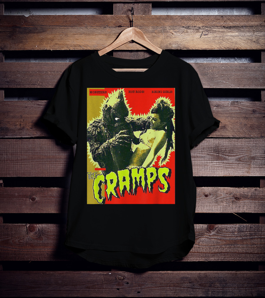 The Cramps Monsters Hot Rods Bikini Girls Punk Rock Band T-Shirt