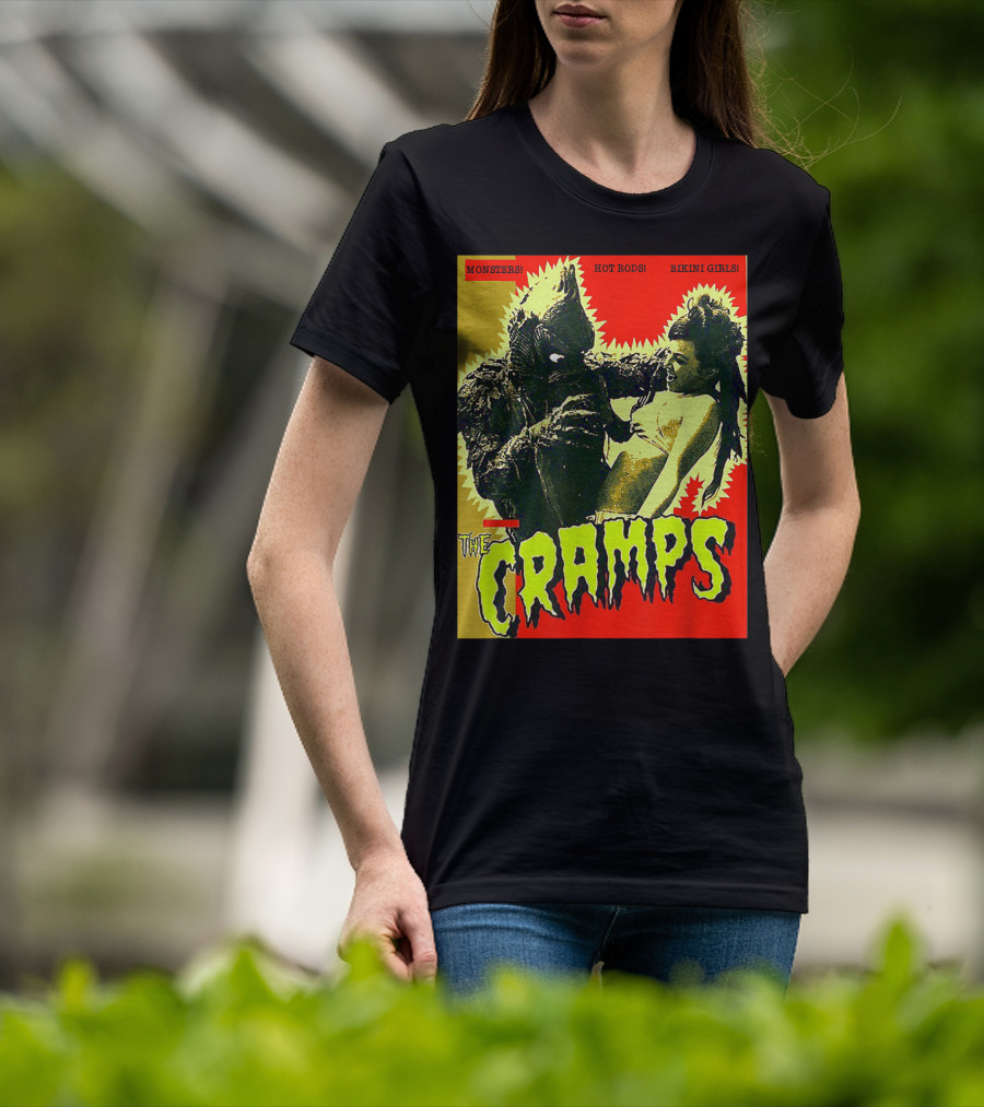 The Cramps Monsters Hot Rods Bikini Girls Punk Rock Band T-Shirt