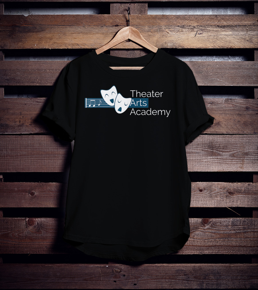 Theater Arts Academy Comedy And Tragedy Masks With Musical Notes T-Shirt