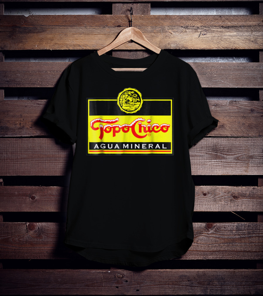 Topo Chico Agua Mineral Logo With Yellow T-Shirt