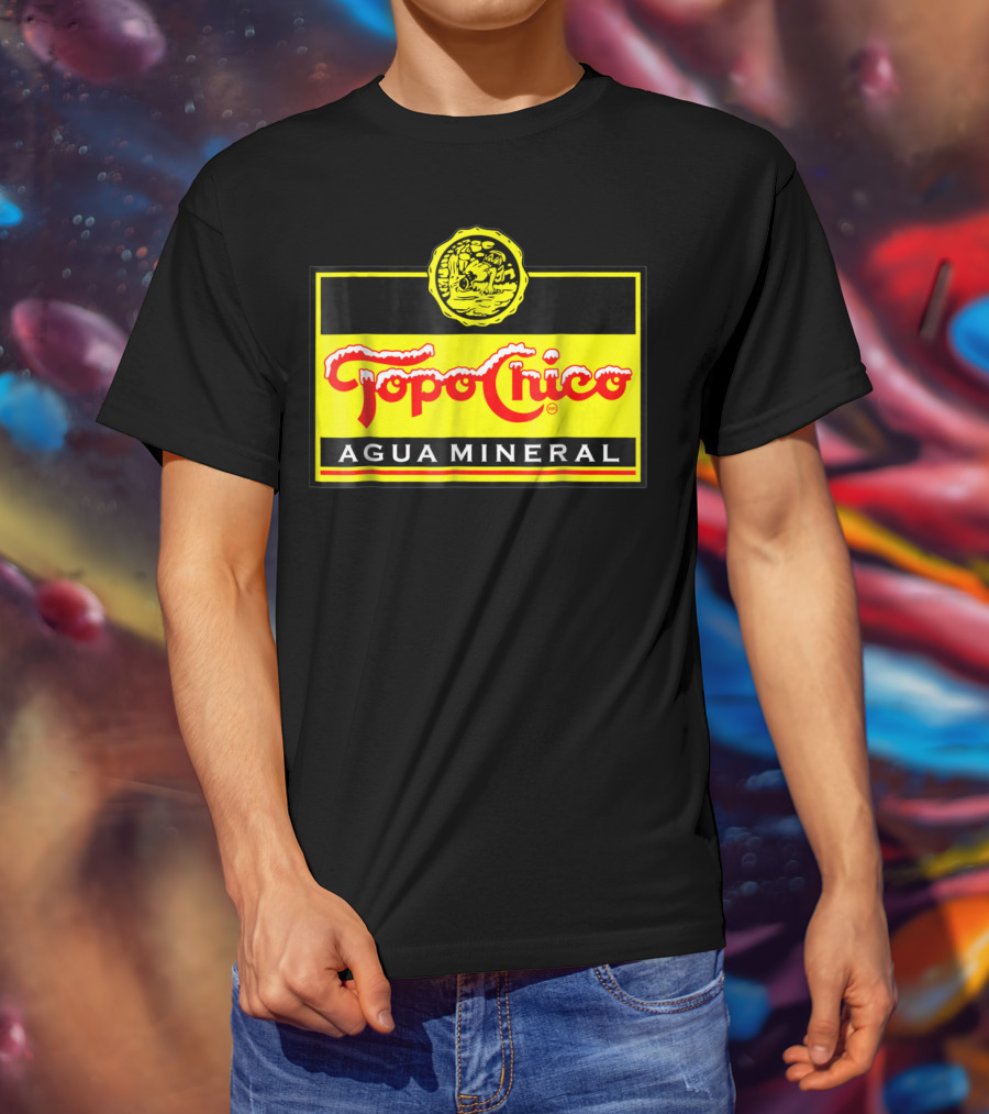Topo Chico Agua Mineral Logo With Yellow T-Shirt