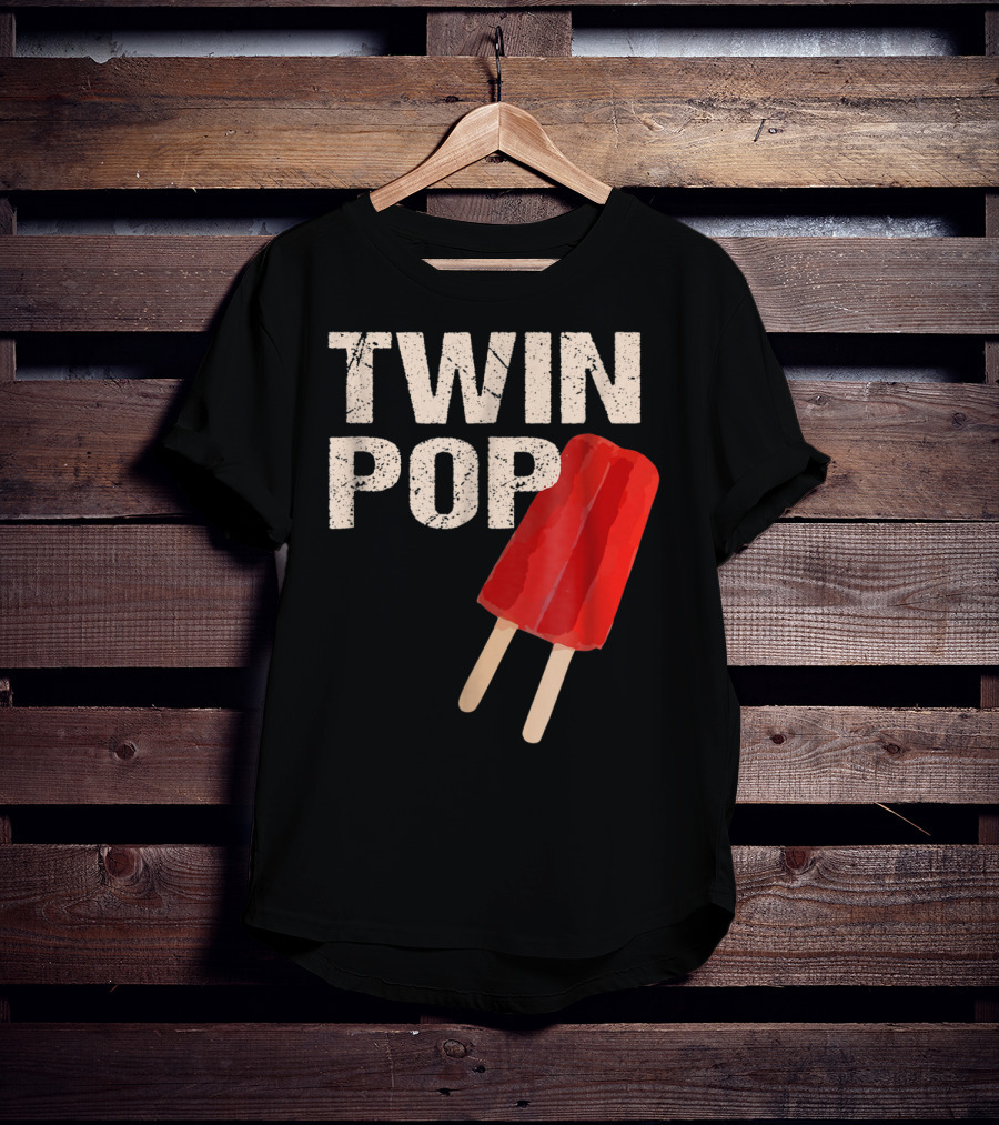 TWIN POP For Grandpa Twins Dad Ice Cream Popsicle T-Shirt