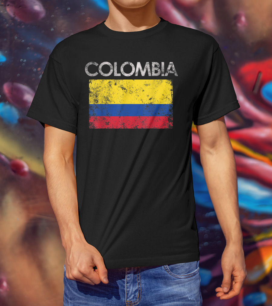 Colombia Flag Vintage Colombian Pride T-Shirt