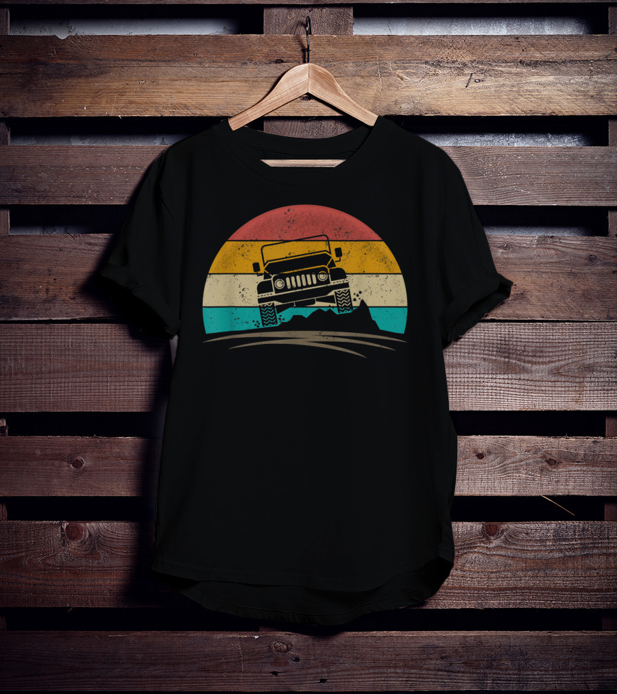 Vintage Jeeps 4x4 70s Distressed Off Road Adventure T-Shirt