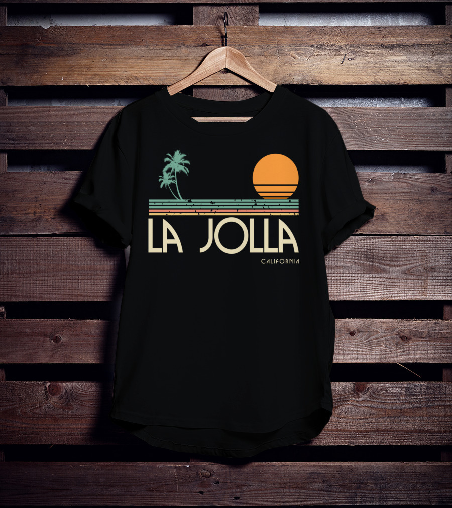 La Jolla California Vintage Sunset Palm Trees T-Shirt