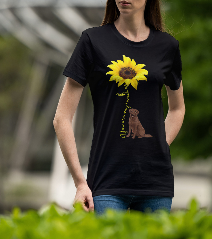 You Are My Sunshine Sunflower With Chocolate Lab T-Shirt