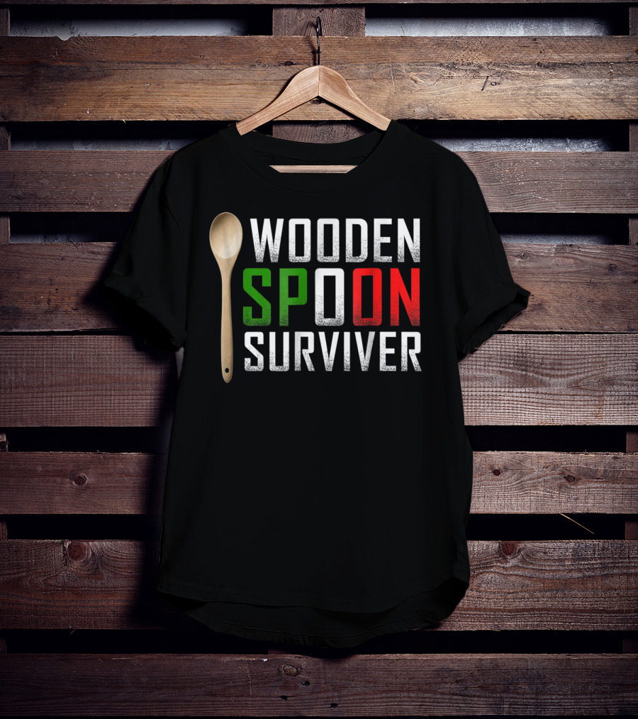 Wooden Spoon Survivor Green Red T-Shirt