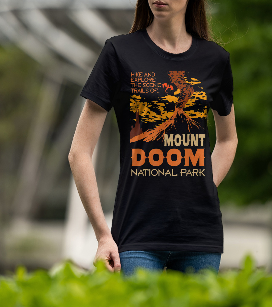 Hike And Explore The Scenic Trails Of Mount Doom National Park T-Shirt