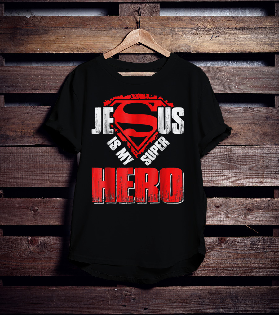 Jesus Is My Super Hero Superman Shield T-Shirt