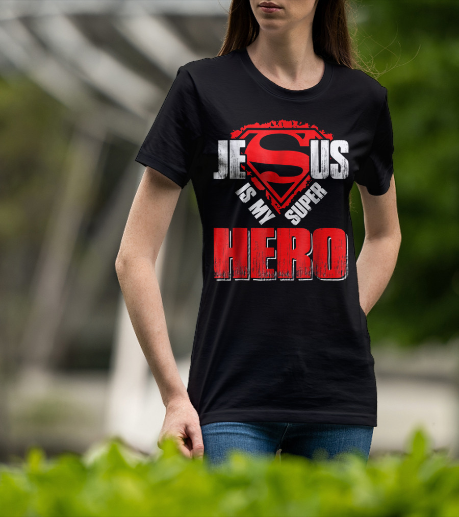Jesus Is My Super Hero Superman Shield T-Shirt