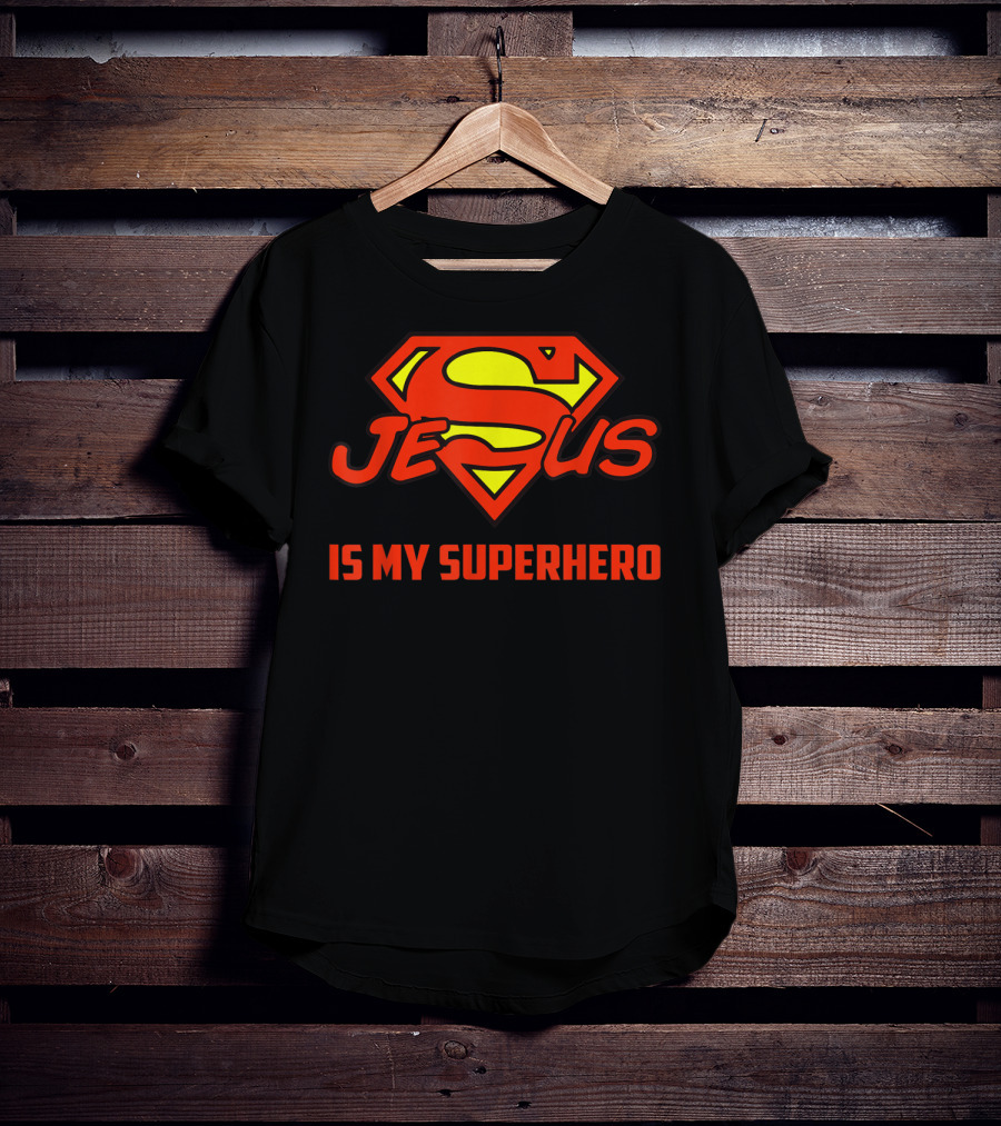 Jesus Is My Superhero Superman Logo Style Christian T-Shirt