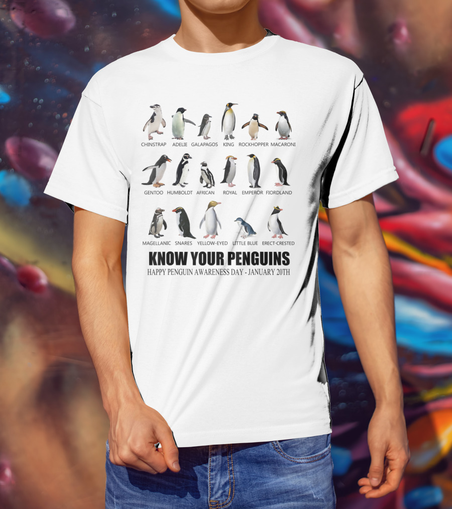 Know Your Penguins Happy Penguin Awareness Day January 20th T-Shirt
