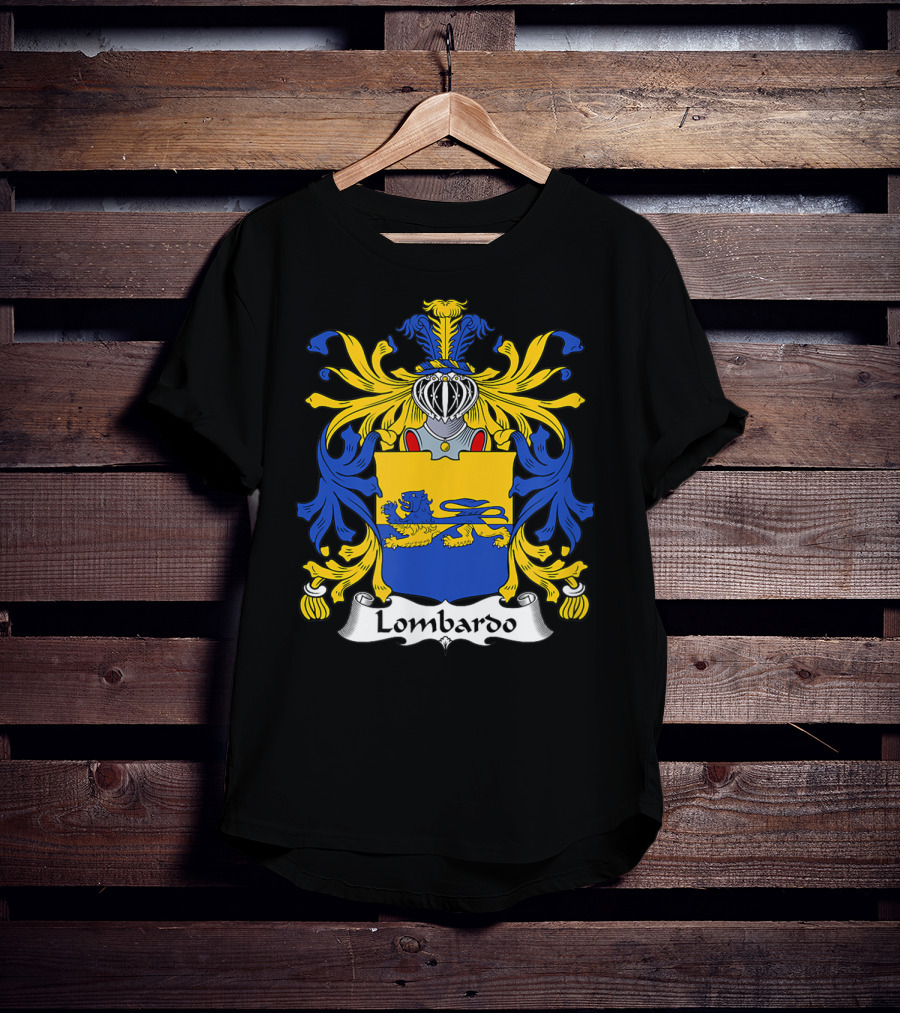 Lombardo Family Crest Coat Of Arms Emblem T-Shirt