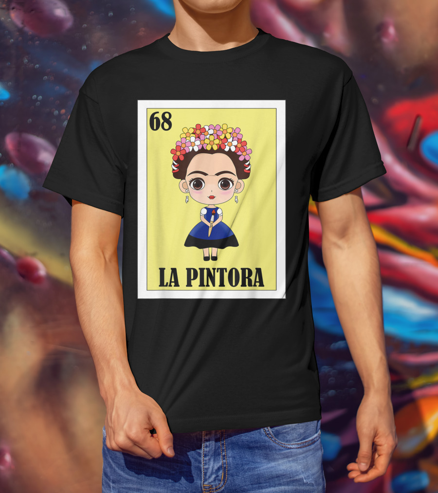 Loteria 68 La Pintora Mexican Graphic Icon T-Shirt
