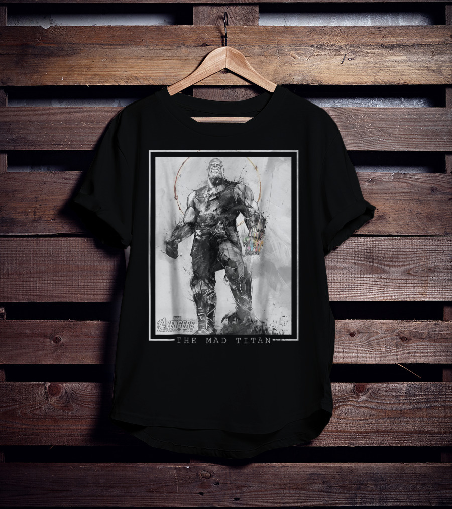 Marvel Avengers Infinity War Thanos The Mad Titan Sketch T-Shirt