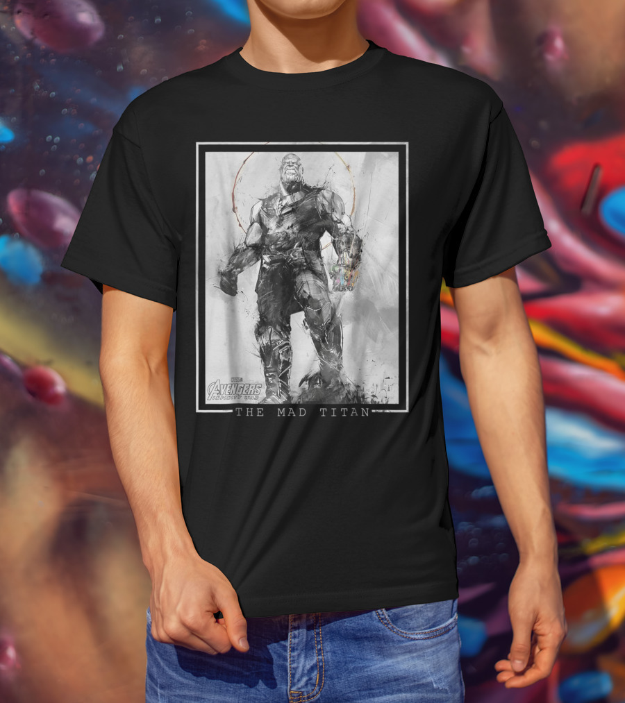 Marvel Avengers Infinity War Thanos The Mad Titan Sketch T-Shirt
